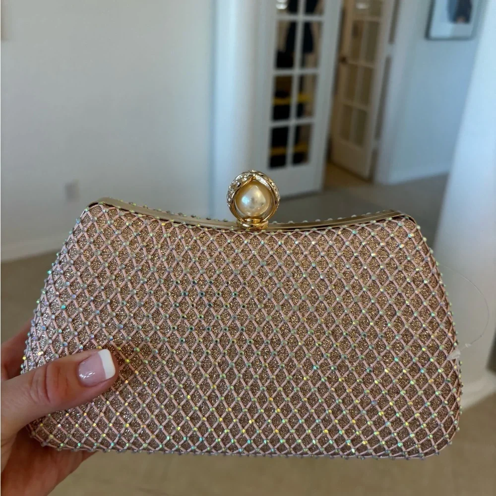 Elegant Gold and Pink Clutch